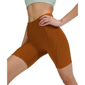 Lululemon Ribbed High-Rise Yoga Short 8" Butternut Brown Size 6 Biker Cycle Run